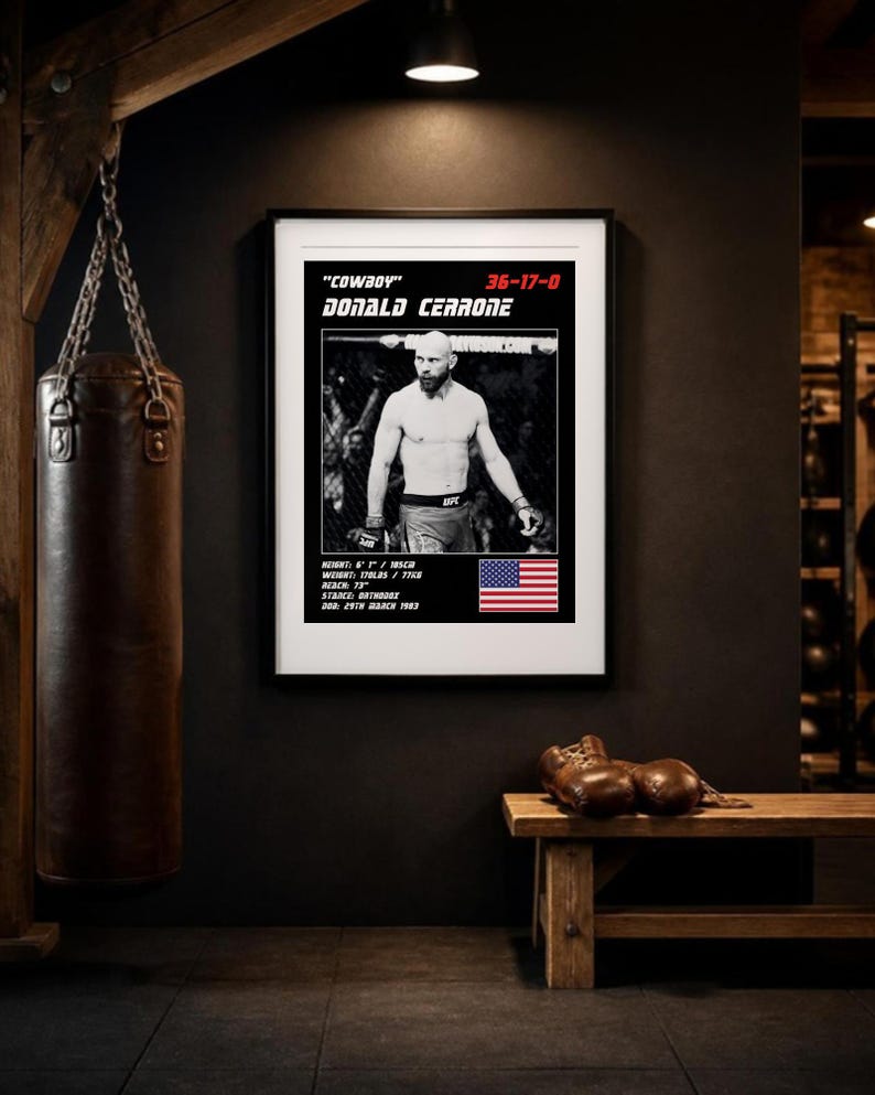 Donald Cerrone MMA Poster | Gym Wall Art Print | White and Black Editions | Digital Download image 3