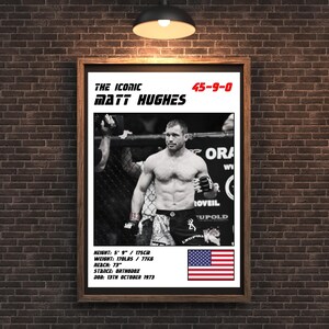 MMA Digital UFC Fighter Print - Matt Hughes White Wall Poster | Iconic Artwork for Sports Fans