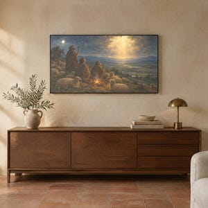 Frame TV Art: Os Pastores, Presépio de Natal - Pintura a Óleo (Download Digital) imagem 2