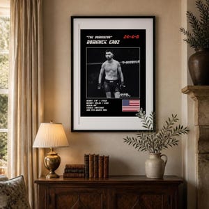 Póster de Dominick Cruz MMA / Lámina decorativa de la pelea "The Dominator" / Ediciones en blanco y negro / Descarga digital imagen 3