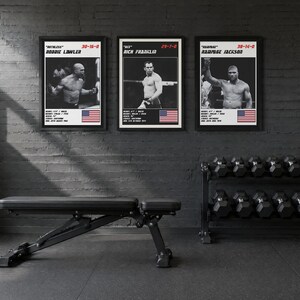 Set de 3 pósteres de MMA / Artistas del nocaut / Robbie Lawler, Rich Franklin, Rampage Jackson / Arte mural de lucha / Descarga digital imagen 2