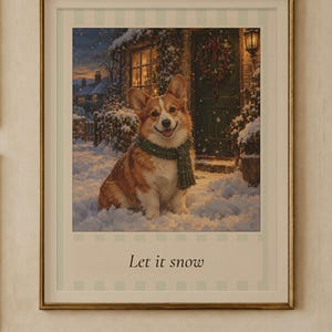 クリスマス犬猫プリント4枚セット、ヴィンテージ油絵（デジタルダウンロード） 画像 2