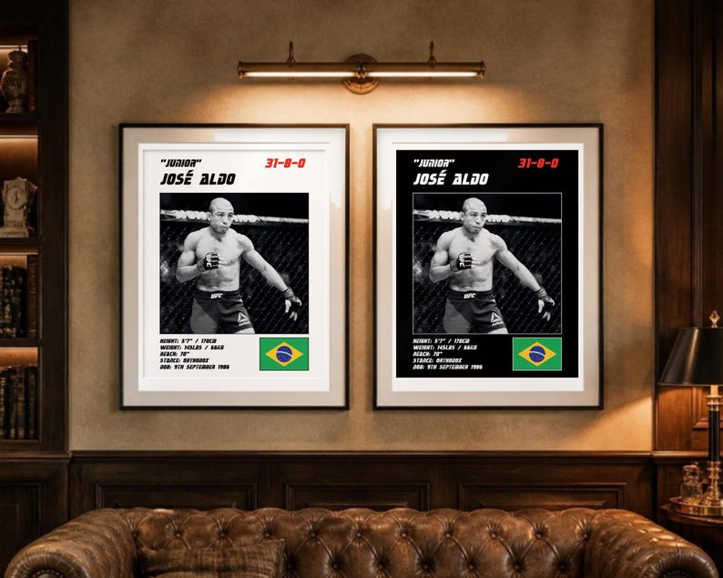 Jose Aldo MMA Poster | Gym Wall Art Print | White and Black Editions | Digital Download image 4