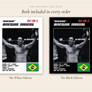 Minotauro Nogueira MMA Poster | Minotauro Fight Wall Art Print | Black and White Editions | Digital Download image 5