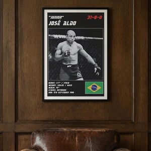 Jose Aldo MMA Poster | Gym Wall Art Print | White and Black Editions | Digital Download image 2