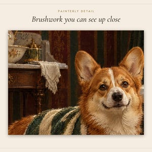 Corgi Bathroom Wall Art, Funny Vintage Oil Painting Print, Corgi Gift (Digital Download) image 5