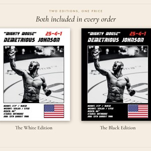 Demetrious Johnson MMA Poster | Gym Wall Art Print | White and Black Editions | Digital Download image 5