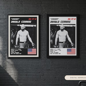 Donald Cerrone MMA Poster | Gym Wall Art Print | White and Black Editions | Digital Download image 1