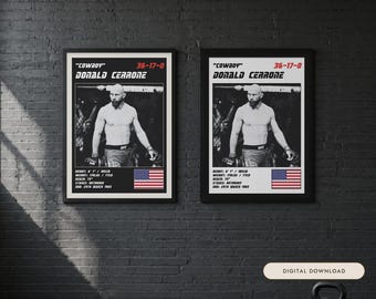Donald Cerrone MMA Poster | Gym Wall Art Print | White and Black Editions | Digital Download