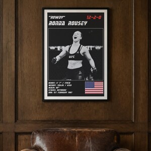 Ronda Rousey MMA Poster | Gym Wall Art Print | White and Black Editions | Digital Download image 2