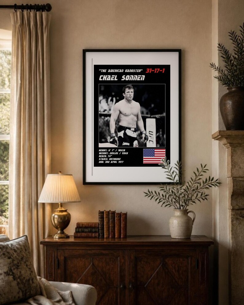 Chael Sonnen MMA Poster | Gym Wall Art Print | White and Black Editions | Digital Download image 3