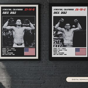 MMA Poster Pair | The Stockton Brothers | Nate Diaz, Nick Diaz | Fight Wall Art | Digital Download