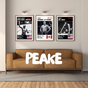 MMA Digital UFC Fighter Print - Custom Fighter (Choose Any - White OR Black) Wall Poster | Iconic Artwork for Sports Fans