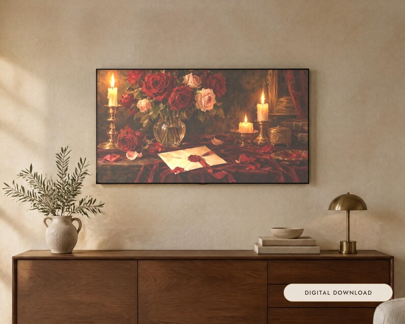Valentines Frame TV Art Set of 7, Romantic Oil Paintings (Digital Download) image 1