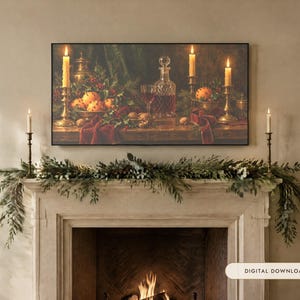 Frame TV Art: Christmas Still Life, Vintage Christmas Oil Painting (Digital Download) image 1