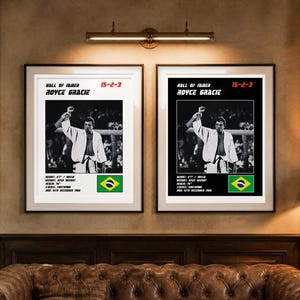 Royce Gracie MMA Poster | Hall of Famer Fight Wall Art Print | Black and White Editions | Digital Download image 4