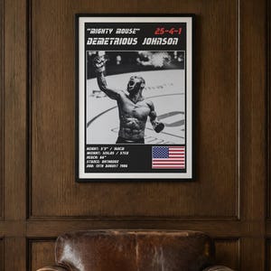 Demetrious Johnson MMA Poster | Gym Wall Art Print | White and Black Editions | Digital Download image 2