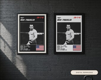 Rich Franklin MMA Poster | Ace Fight Wall Art Print | Black and White Editions | Digital Download