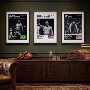 MMA Poster Set of 5 | Light Heavyweight Kings | Jon Jones, Evans, Griffin, Machida, Rampage | Fight Wall Art | Digital Download image 3