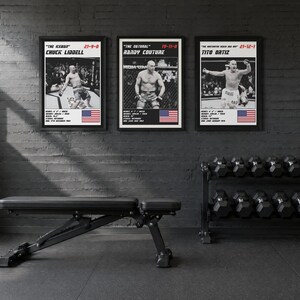 MMA Poster Set of 3 | The Light Heavyweight Legends | Liddell, Couture, Ortiz | Gym Wall Art Bundle | Digital Download image 2