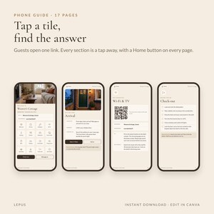 Pacchetto di benvenuto Airbnb / Guida telefonica per gli ospiti, Manuale della casa stampabile, 15 cartelli per la casa e messaggi per gli ospiti / Kit per host di case vacanza / Canva immagine 4