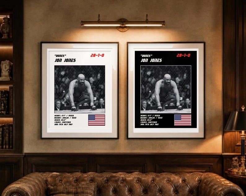 Jon Jones MMA Poster | Bones Fight Wall Art Print | Black and White Editions | Digital Download image 4