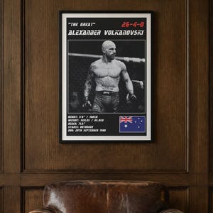 Alexander Volkanovski MMA Poster | Gym Wall Art Print | White and Black Editions | Digital Download image 2