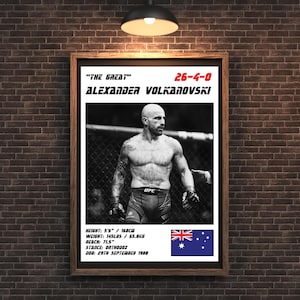 MMA Digital UFC Fighter Print - Alexander The Great Volkanovski White Wall Poster | Iconic Artwork for Sports Fans