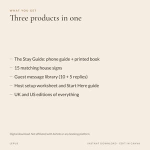Pacchetto di benvenuto Airbnb / Guida telefonica per gli ospiti, Manuale della casa stampabile, 15 cartelli per la casa e messaggi per gli ospiti / Kit per host di case vacanza / Canva immagine 9