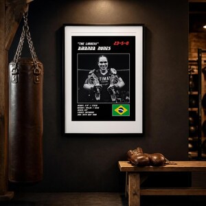 Amanda Nunes MMA Poster | The Lioness Fight Wall Art Print | Black and White Editions | Digital Download image 3