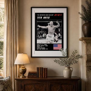 Tito Ortiz MMA Poster | Gym Wall Art Print | White and Black Editions | Digital Download image 3