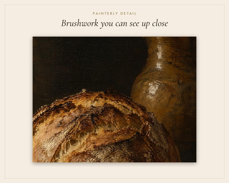 Sourdough and Butter Kitchen Print Set of 2 | Still Life Oil Painting and Kitchen Quote | Cottage Kitchen Art | Digital Download image 4
