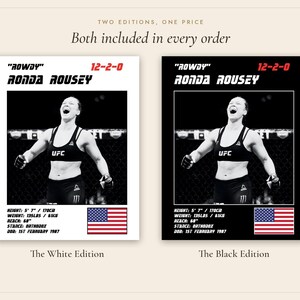 Ronda Rousey MMA Poster | Gym Wall Art Print | White and Black Editions | Digital Download image 5
