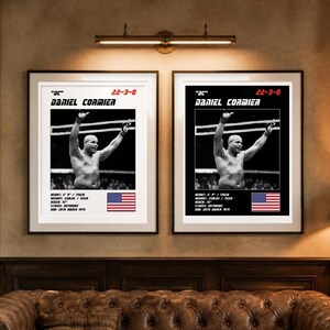 Plakat MMA Daniela Cormiera | Grafika ścienna do siłowni | Edycja biała i czarna | Pobieranie cyfrowe zdjęcie 4