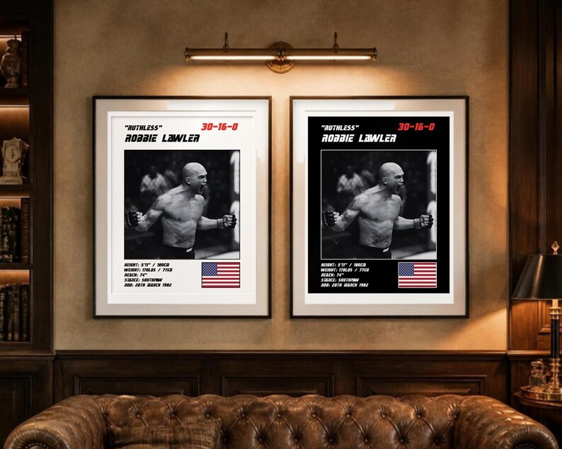 Robbie Lawler MMA Poster | Ruthless Fight Wall Art Print | Black and White Editions | Digital Download image 4