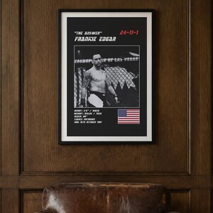 Frankie Edgar MMA Poster | The Answer Fight Wall Art Print | Black and White Editions | Digital Download image 2
