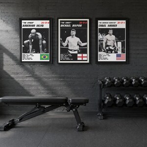 MMA Poster Set of 3 | The Middleweight Masters | Silva, Bisping, Sonnen | Gym Wall Art Bundle | Digital Download image 2