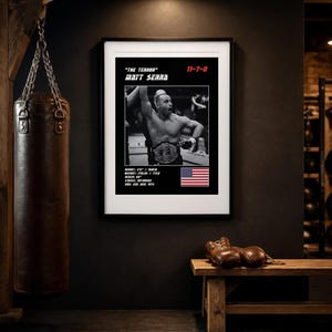 Matt Serra MMA Poster | The Terror Fight Wall Art Print | Black and White Editions | Digital Download image 3