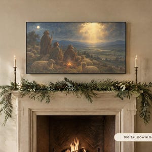 Frame TV Art: Os Pastores, Presépio de Natal - Pintura a Óleo (Download Digital) imagem 1