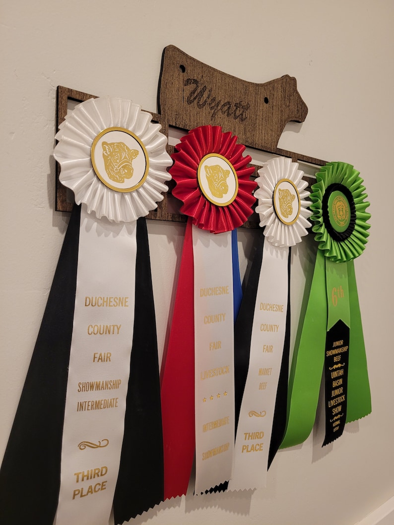 Custom Livestock Ribbon Hangers ,personalized Goat, Steer, Lamb and ...