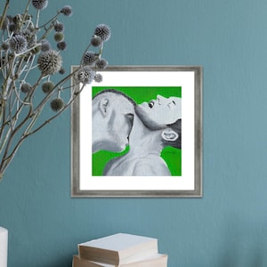 Gay Male Paar Kunstdruck - Romantische LGBTQ+ Wand Dekoration für Zuhause oder Büro