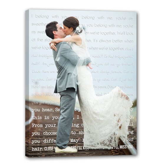 First Dance Lyrics Custom Canvas Your Wedding Photo With Etsy