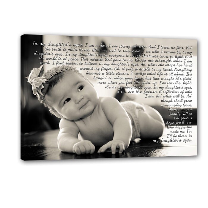 Gift for Dad Personalized Newborn Photo Wall Art Child Baby Etsy