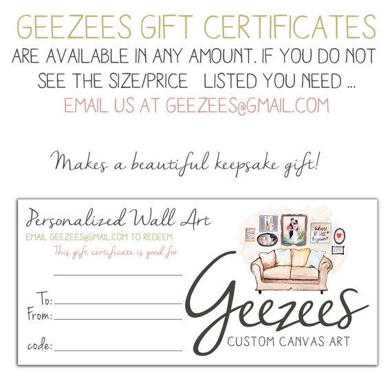 holiday printable gift certificate custom canvas art gift etsy printable gift certificates