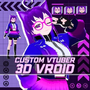 Custom 3D Vtuber Vroid Model | Convert 2D into 3D Vtuber for Streaming | Ready to Use Character Model | Anime Style Character