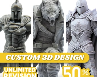 Custom 3D Modeling: DnD Character Miniatures (Digital File Only)