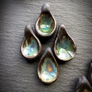 Ceramic earring pendant drop art bead bronze gold yellow green blue jewelry supply handmade component image 4