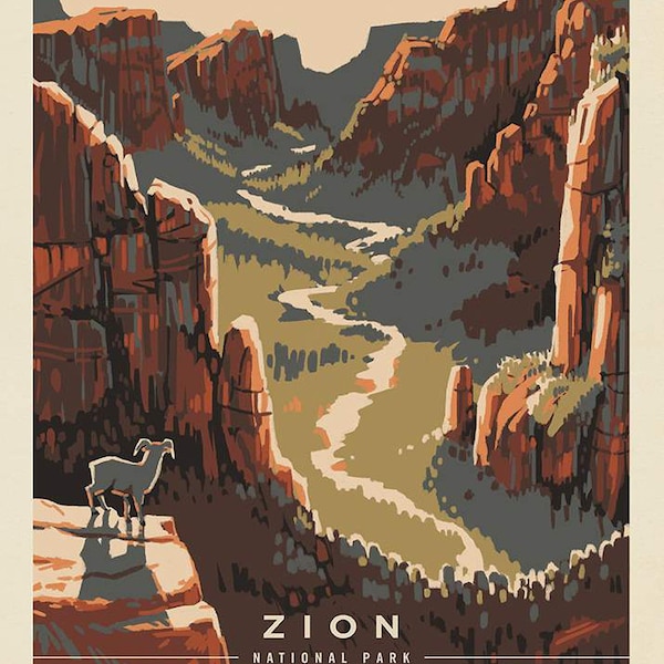 National Parks Zion Poster Panel by Anderson Design Group for Riley Blake Designs |PD133300-ZION