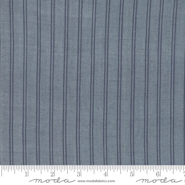 Northport Silky Wovens Navy Stripe by Minick & Simpson for Moda Fabrics  (12215 22) - Patriotic Fabric - Stripe Fabric