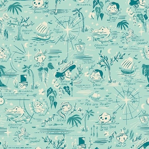 Forever Neverland Neverland Map Songbird Yardage by Jill Howarth for Riley Blake Designs | C15902-SONGBIRD